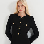 Women's Midi Dress - Black Ponte Jersey - Gilly - product view 6