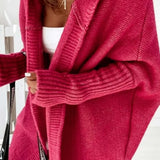 Yasmin | Women's Hooded Open Front Long Knit Cardigan