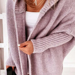 Yasmin | Women's Hooded Open Front Long Knit Cardigan