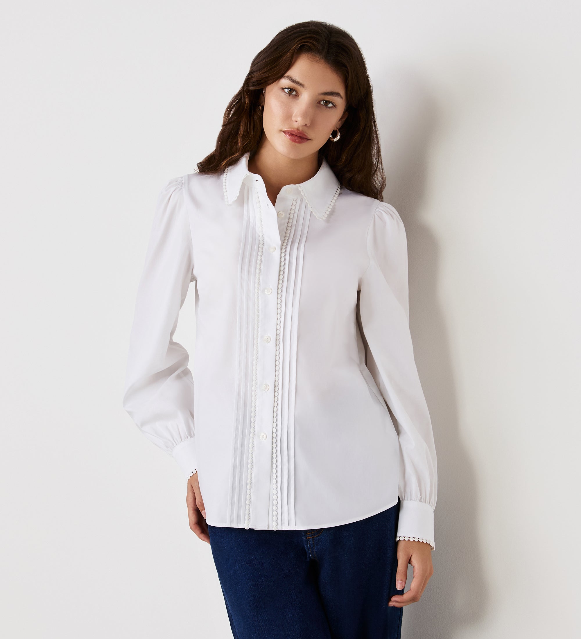 Women's Shirt - White Cotton Rich - Judith - product view 1