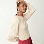Women's Jumper - Ivory Knitted Crew - Avery - product view 1