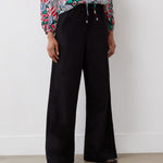 Women's Trousers - Black Denim Wide Leg - Dixie - product view 2