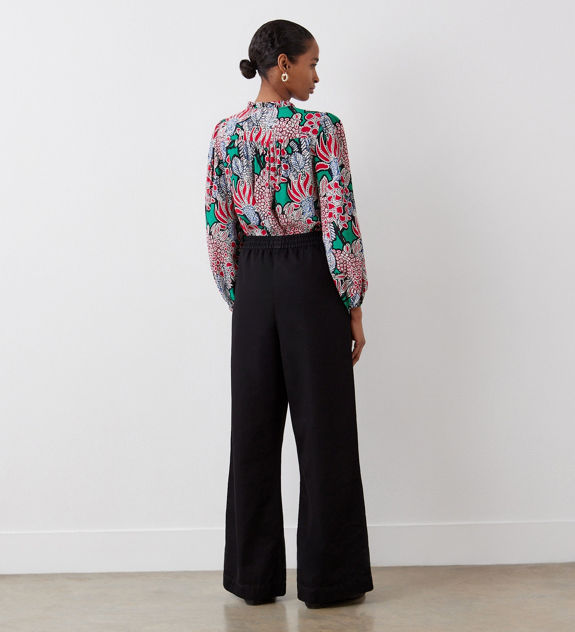 Women's Trousers - Black Denim Wide Leg - Dixie - product view 4