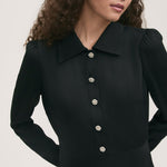 Women's Midi Dress - Black Crepe - Lucia - product view 3