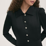 Women's Midi Dress - Black Crepe - Lucia - product view 3
