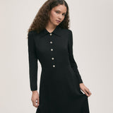 Women's Midi Dress - Black Crepe - Lucia - product view 2