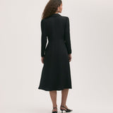 Women's Midi Dress - Black Crepe - Lucia - product view 4