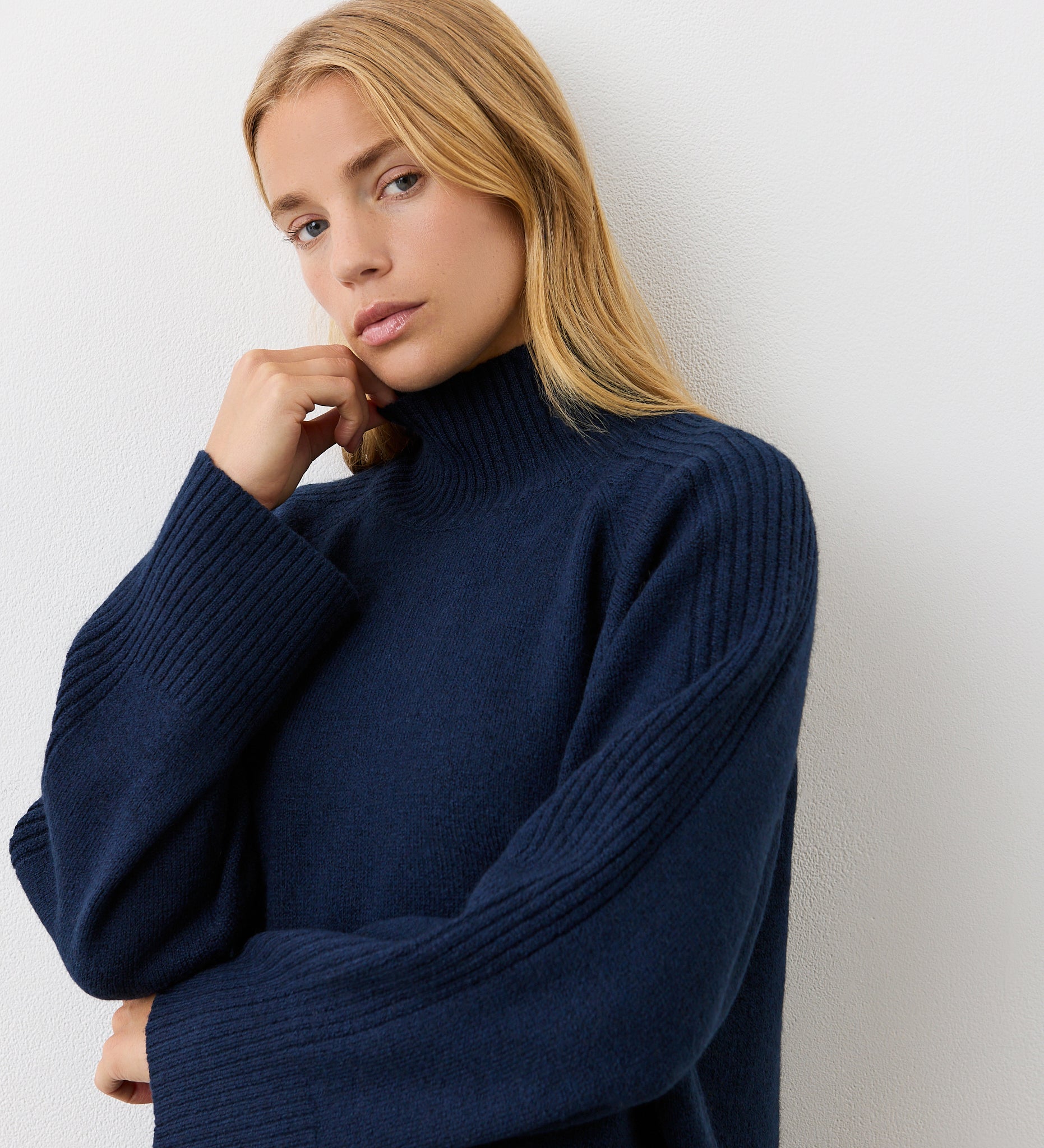 Women's Jumper - Navy Knitted - Melanie - product view 2