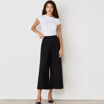 Women's Trousers - Black Ponte Jersey Wide Leg - Miribel - product view 1