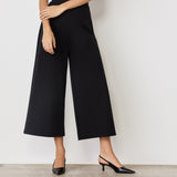 Women's Trousers - Black Ponte Jersey Wide Leg - Miribel - product view 2