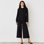 Women's Trousers - Black Ponte Jersey Wide Leg - Miribel - product view 3