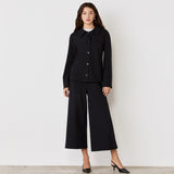 Women's Trousers - Black Ponte Jersey Wide Leg - Miribel - product view 3