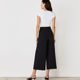 Women's Trousers - Black Ponte Jersey Wide Leg - Miribel - product view 4