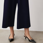 Women's Trousers - Navy Cropped Ponte Jersey - Miribel - product view 3