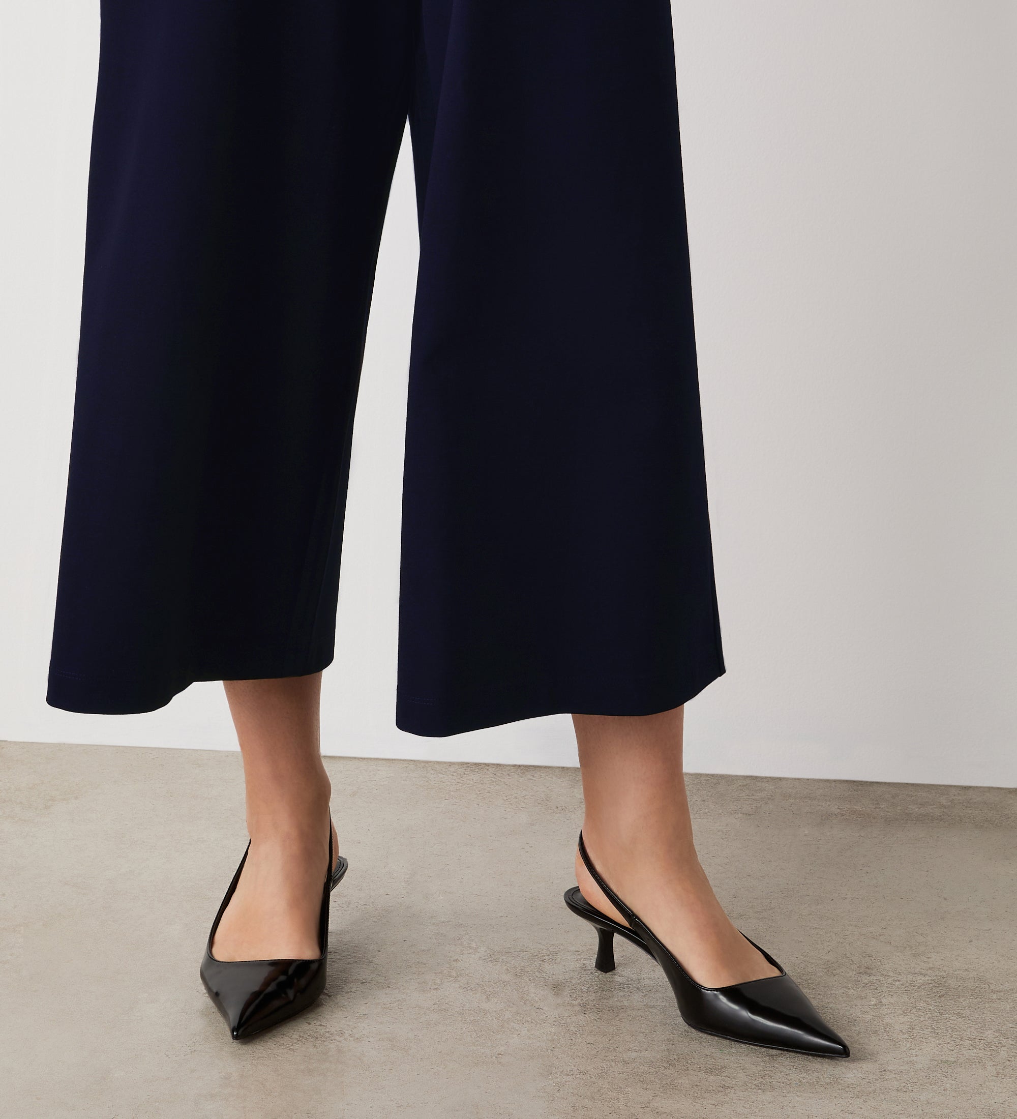 Women's Trousers - Navy Cropped Ponte Jersey - Miribel - product view 3