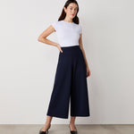 Women's Trousers - Navy Cropped Ponte Jersey - Miribel - product view 1