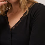Women's Cardigan - Black Lace Trim Jersey - product view 2