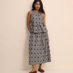 Women's Top - Navy Gingham Side Tie Swing - product view 2
