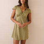 Women's Mini Dress - Green Gingham Rosa - product view 3