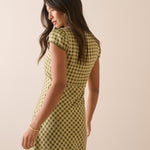 Women's Mini Dress - Green Gingham Rosa - product view 5