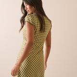 Women's Mini Dress - Green Gingham Rosa - product view 5