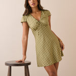 Women's Mini Dress - Green Gingham Rosa - product view 1