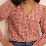 Women's Blouse - Red Check Brooke - product view 1