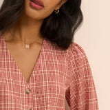 Women's Blouse - Red Check Brooke - product view 4