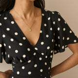 Women's Midi Dress - Black Polka Dot Atlas - product view 2