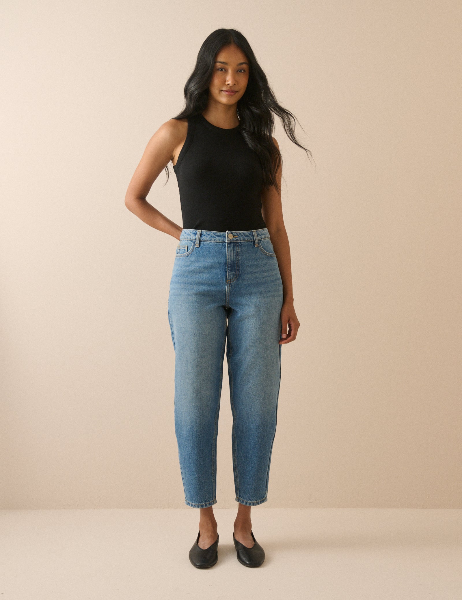 Women's Jeans - Blue Putney Barrel Leg - product view 1