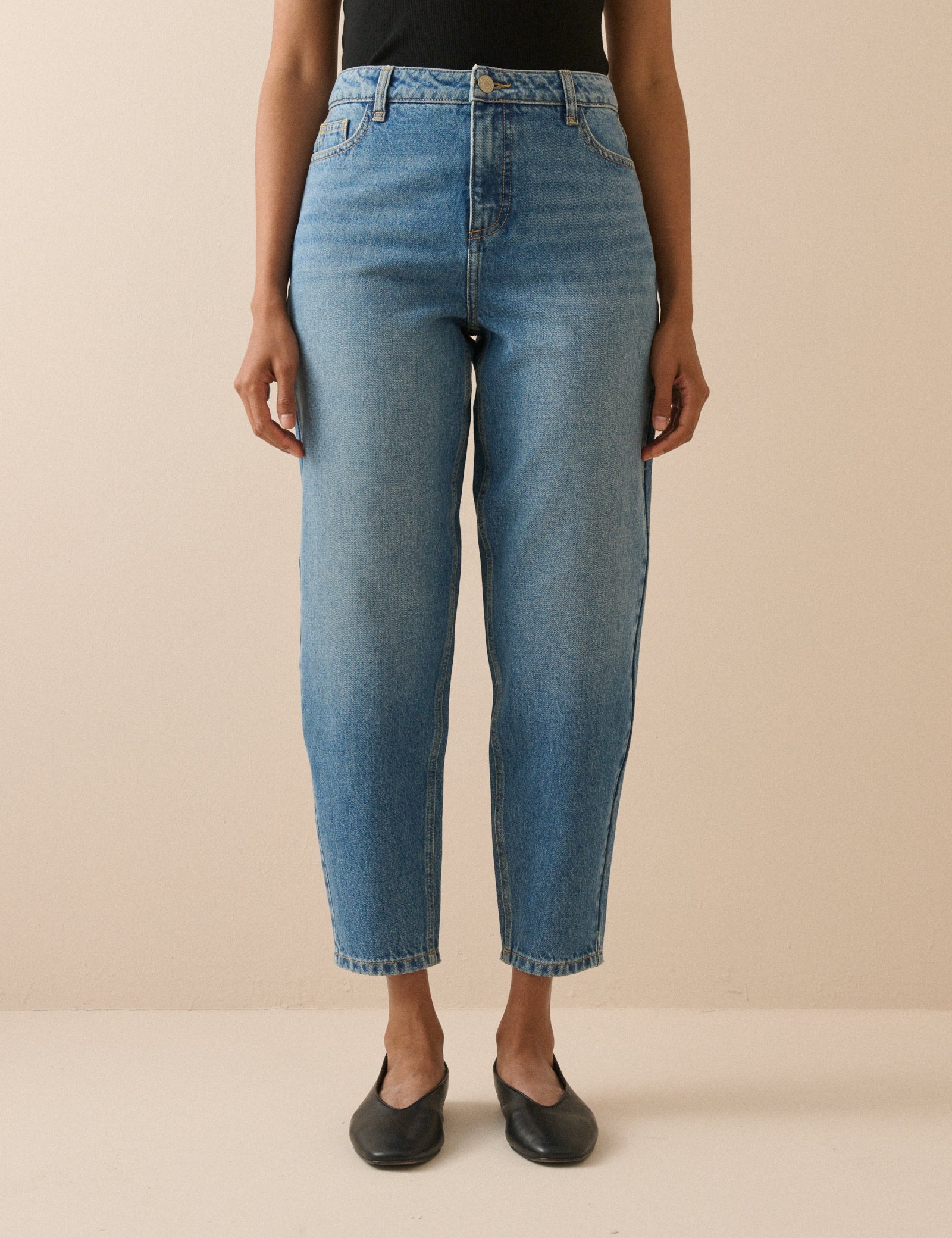 Women's Jeans - Blue Putney Barrel Leg - product view 2