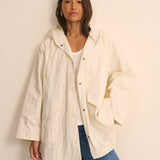 Women's Jacket - Cream Hooded Parka - product view 1