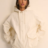 Women's Jacket - Cream Hooded Parka - product view 3