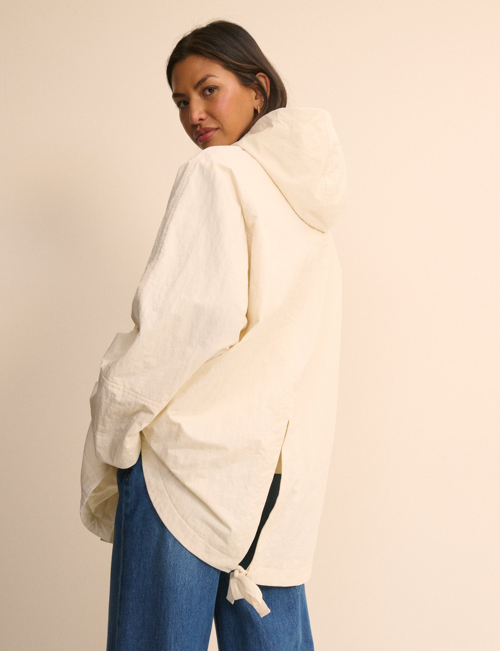 Women's Jacket - Cream Hooded Parka - product view 4