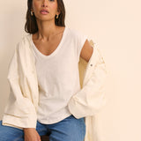 Women's Jacket - Cream Hooded Parka - product view 5