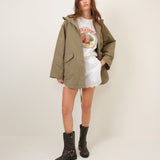 Women's Jacket - Green Hooded Parka - product view 2