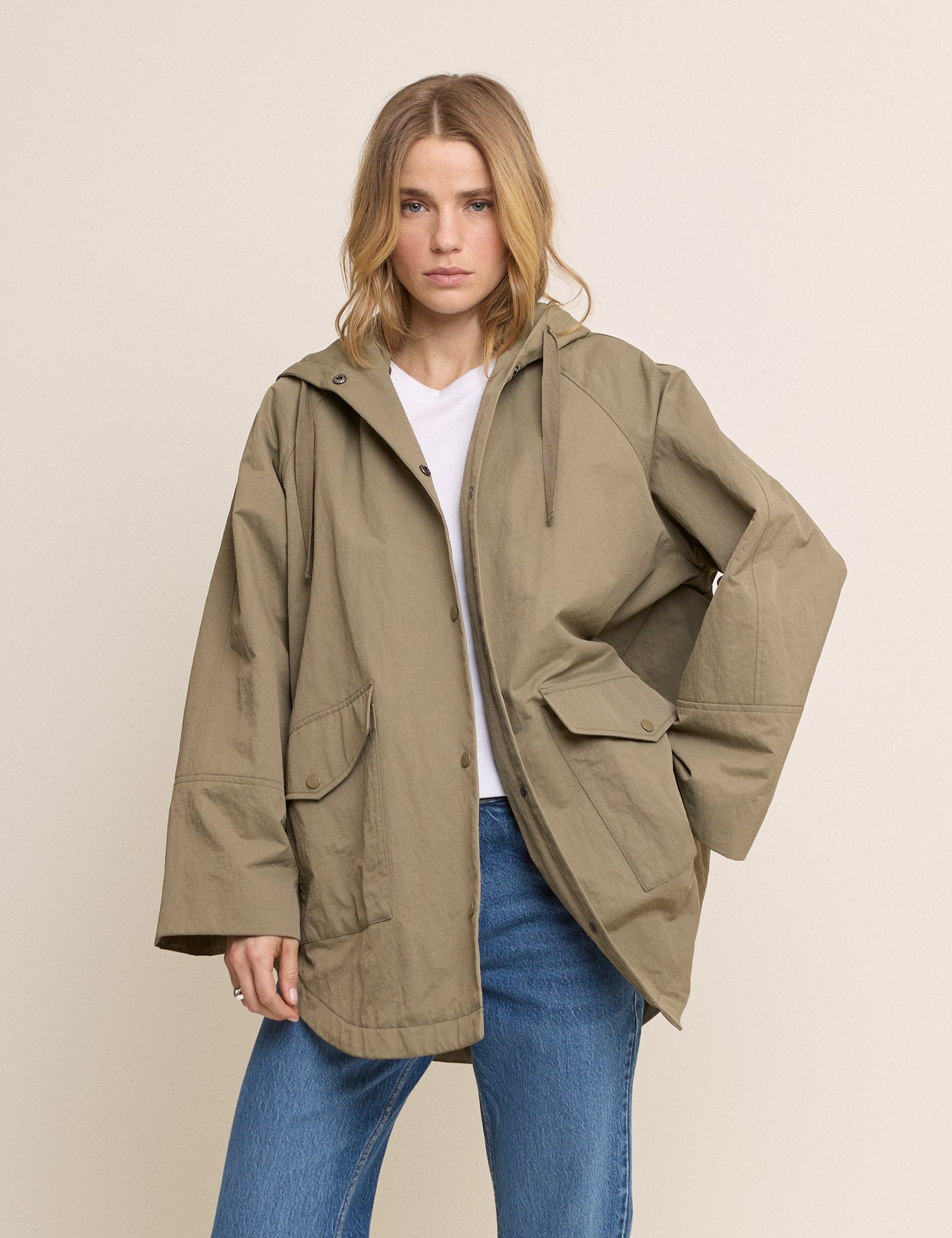 Women's Jacket - Green Hooded Parka - product view 4