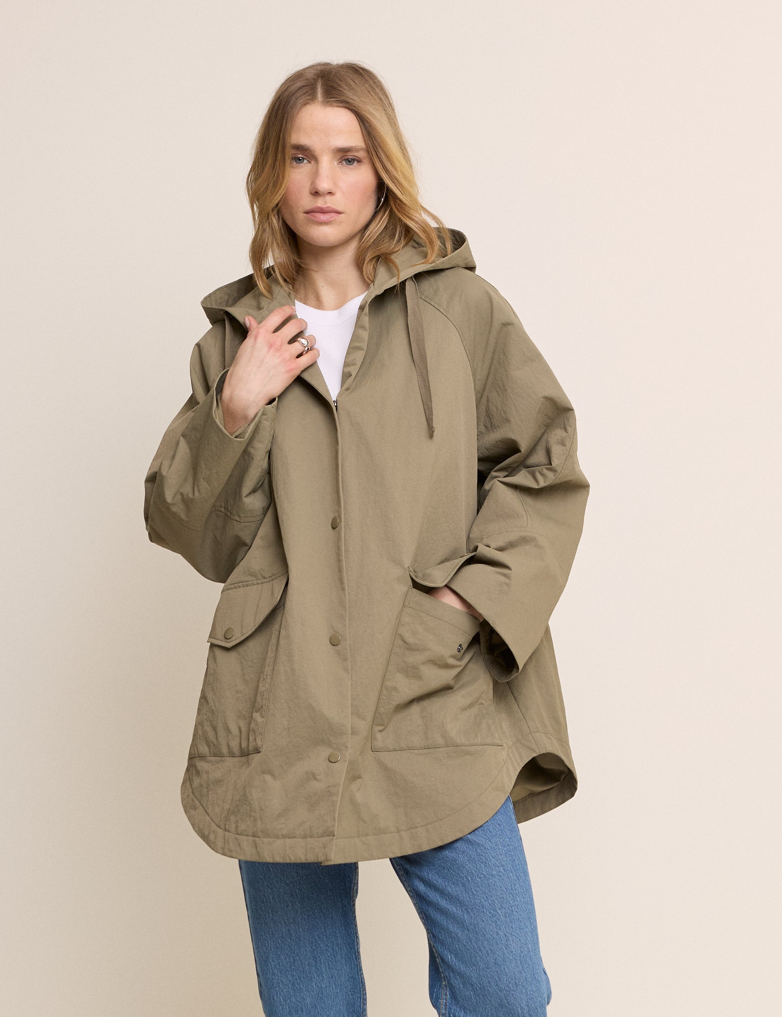 Women's Jacket - Green Hooded Parka - product view 1