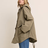 Women's Jacket - Green Hooded Parka - product view 3
