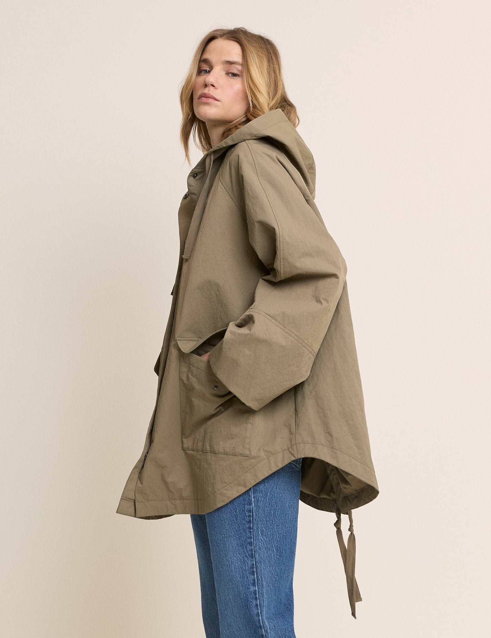 Women's Jacket - Green Hooded Parka - product view 3