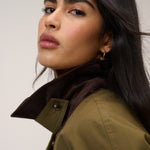 Women's Jacket - Khaki Cord Detail Barn - product view 2