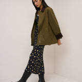Women's Jacket - Khaki Cord Detail Barn - product view 3