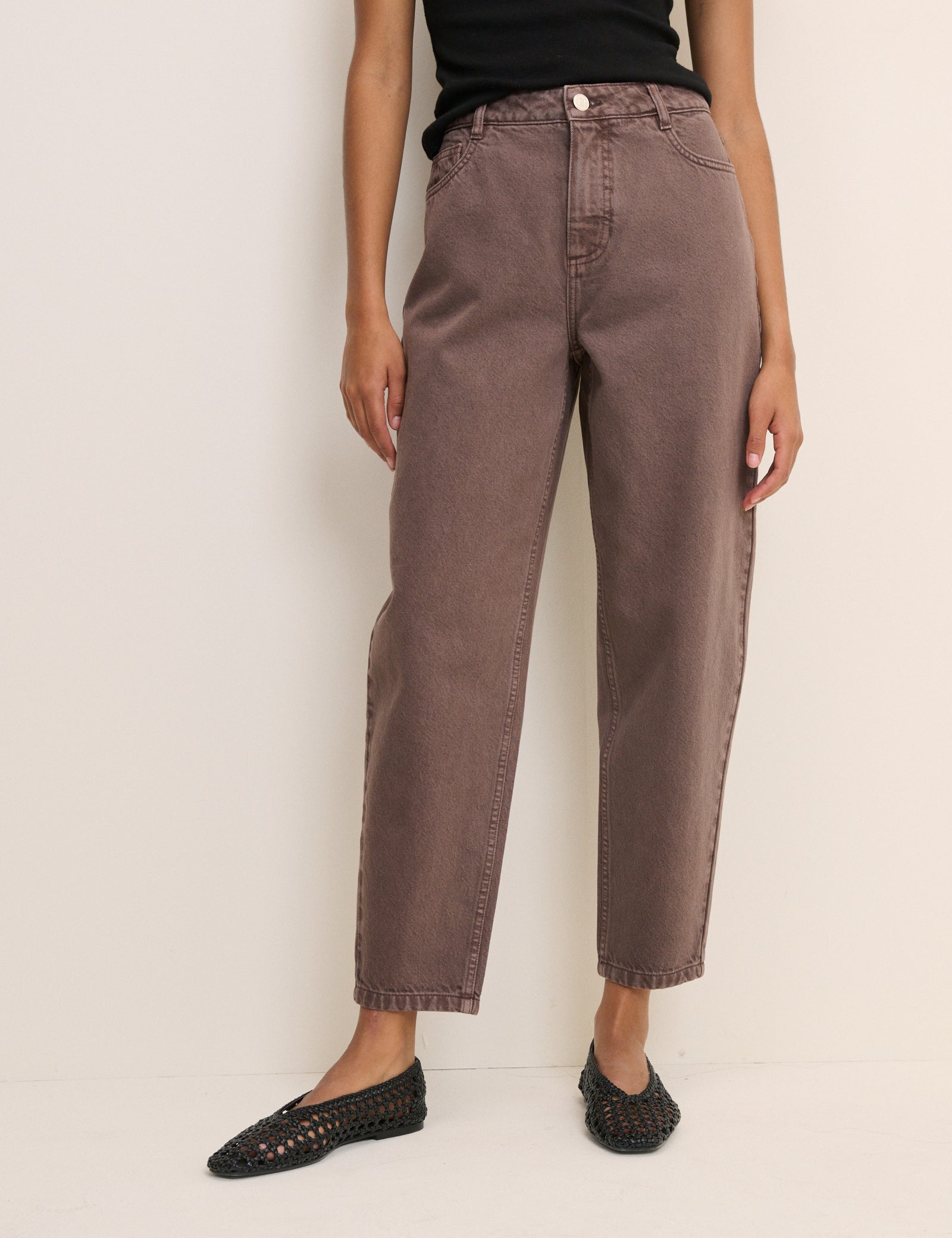 Women's Jeans - Brown Putney Barrel Leg - product view 2