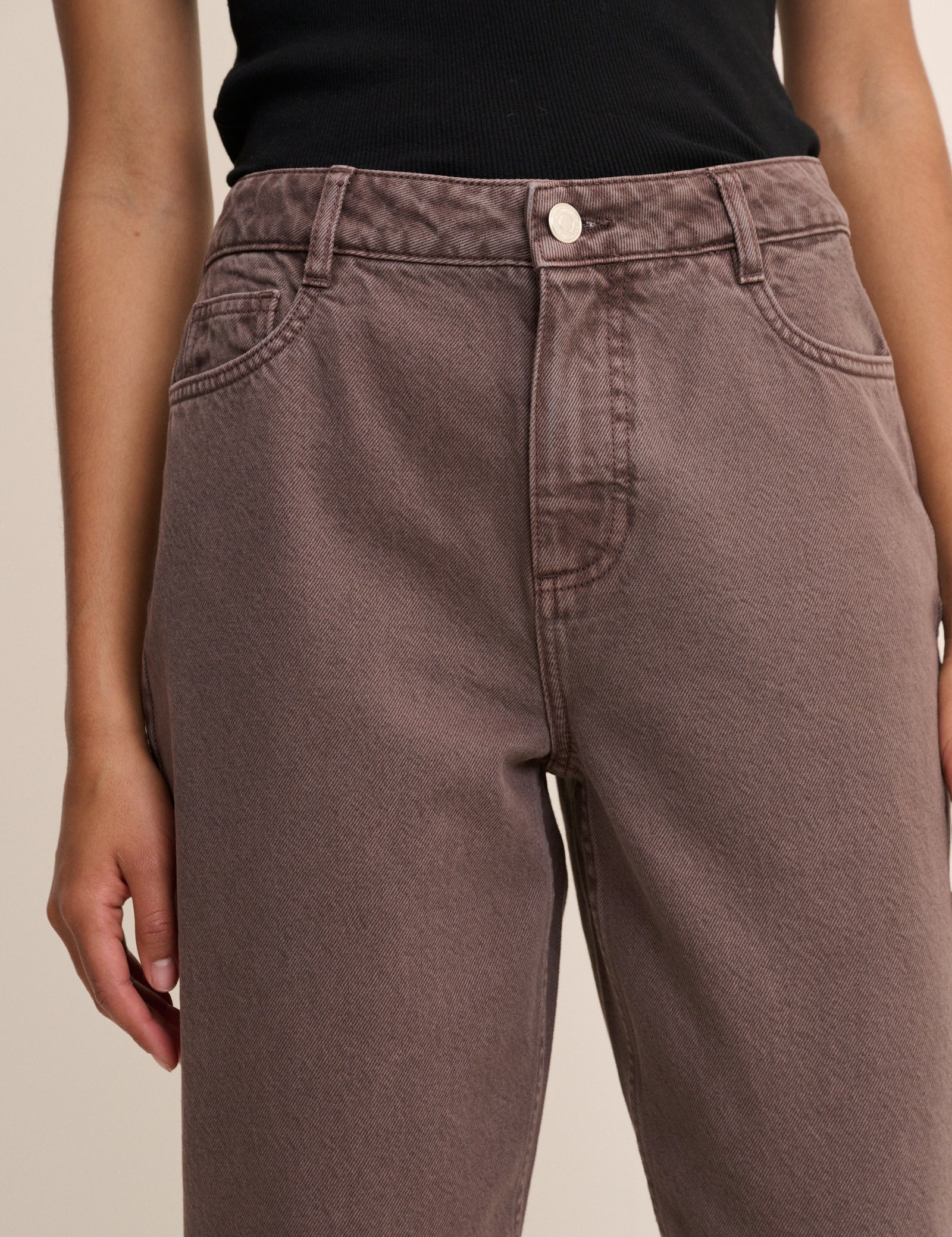 Women's Jeans - Brown Putney Barrel Leg - product view 3
