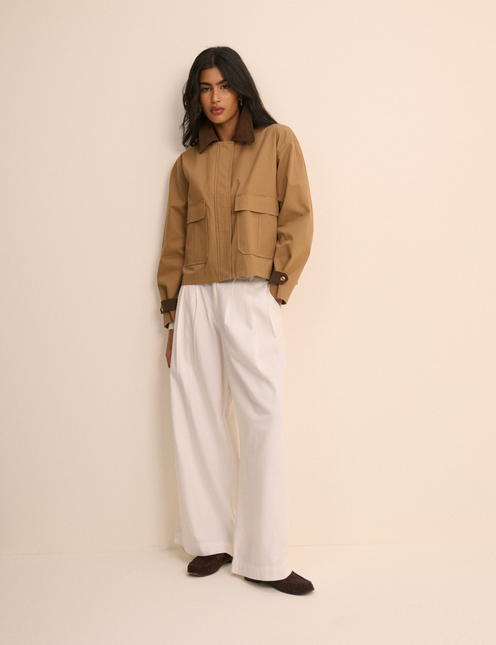 Women's Jacket - Camel Short Freddie Barn - product view 3