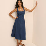 Women's Midi Dress - Dark Wash Denim Rowe - product view 1