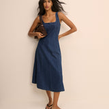 Women's Midi Dress - Dark Wash Denim Rowe - product view 4