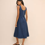 Women's Midi Dress - Dark Wash Denim Rowe - product view 5