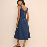 Women's Midi Dress - Dark Wash Denim Rowe - product view 5