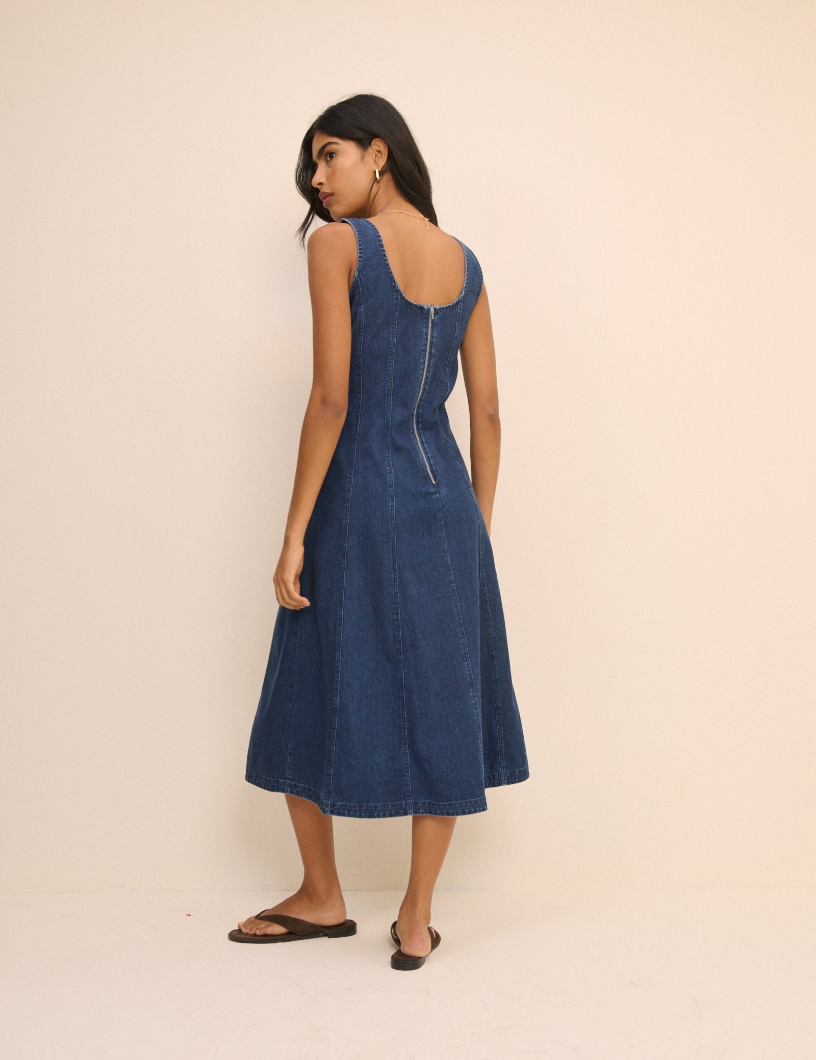 Women's Midi Dress - Dark Wash Denim Rowe - product view 5